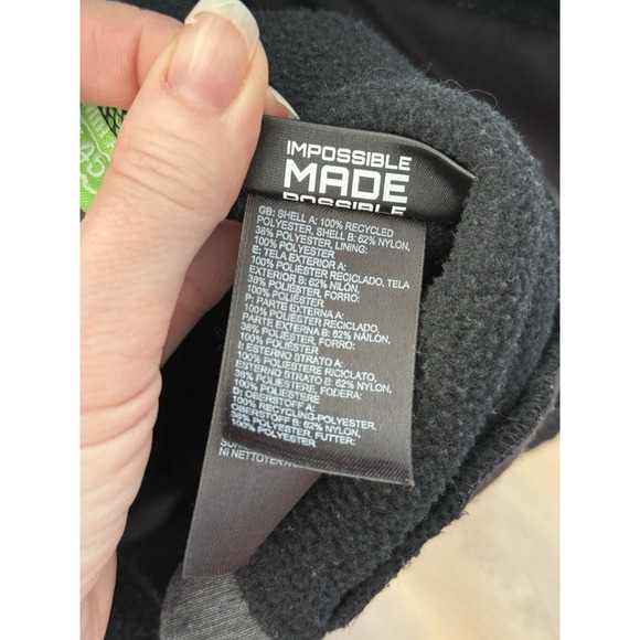 THE NORTH FACE DENALI JACKET WOMEN'S Small Black Fluorescent Green‎ Heather - Picture 6 of 7